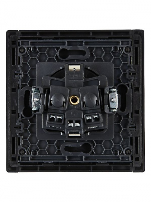 Розетка СП FORTE&PIANO FP115 16А с заземл. защ. шторки винт. крепл. черн. IEK FP-R14-16-K02 FP-R14-16-K02