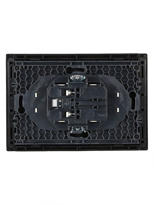 Розетка 2-м СП FORTE&PIANO FP126 10А без заземл. без защ. шторок безвинт. крепл. черн. IEK FP-R20-10-1-K02 FP-R20-10-1-K02