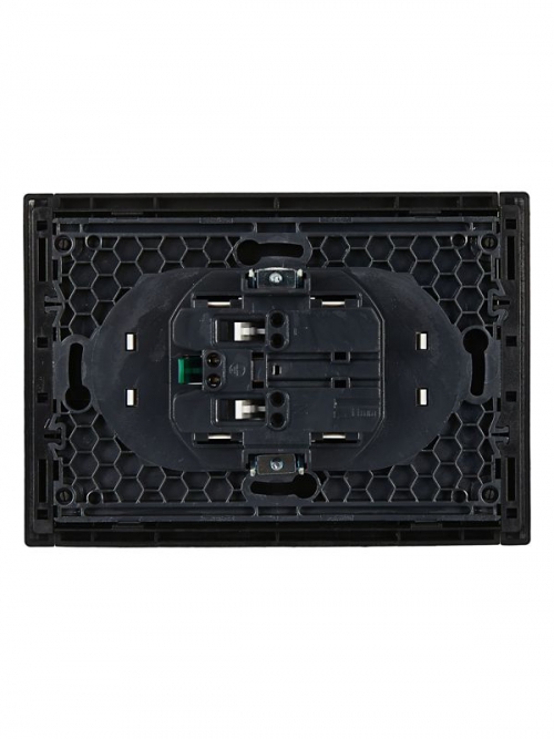 Розетка 2-м СП FORTE&PIANO FP124 16А с заземл. без защ. шторок безвинт. крепл. черн. IEK FP-R21-16-1-K02 FP-R21-16-1-K02