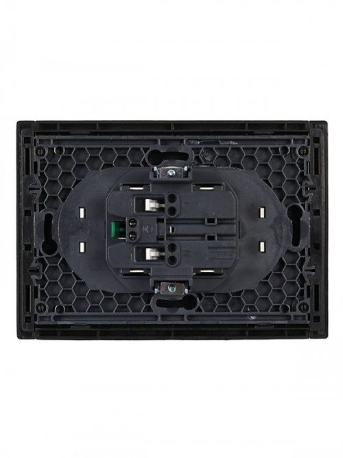 Розетка 2-м СП FORTE&PIANO FP123 16А с заземл. защ. шторки безвинт. крепл. черн. IEK FP-R24-16-1-K02 FP-R24-16-1-K02