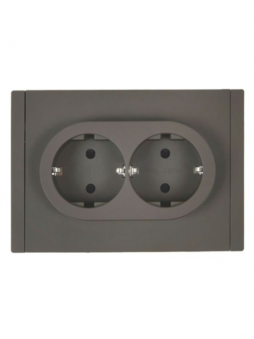 Розетка 2-м СП FORTE&PIANO FP323 16А с заземл. защ. шторки безвинт. крепл. сер. IEK FP-R24-16-1-K03 FP-R24-16-1-K03