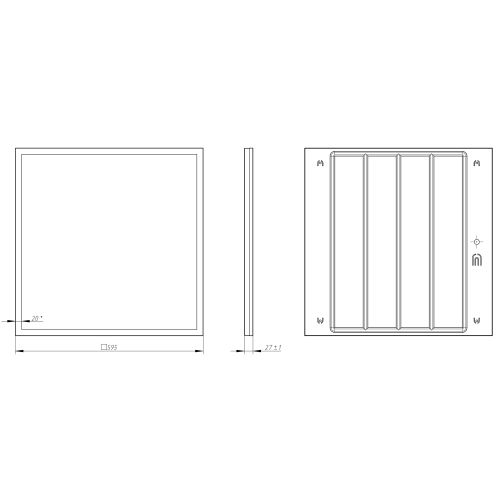 Светильник светодиодный SPO-1-50-4K-M 50Вт 4000К IP40 4500лм 595х595х25 универс. крепление с равномерной засветкой матов. панель Эра Б0053392 Б0053392