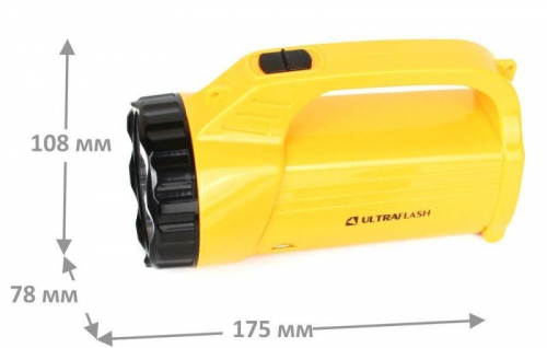 Фонарь аккумуляторный LED3819CSM 9LED + 12SMD 2 режима аккум. SLA 220В желт. Ultraflash 12102/12860 12860