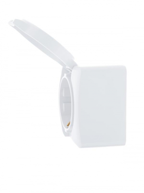 Розетка 1-м ОП Viola с заземл. с крышкой бел. LEZARD 751-0200-123 751-0200-123