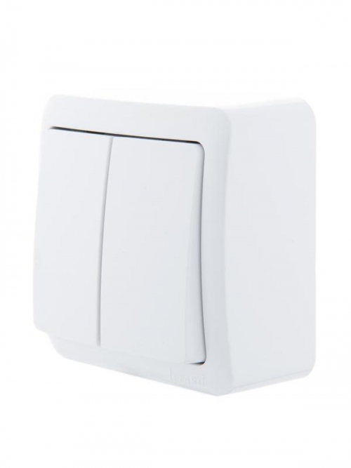 Выключатель 2-кл. 1п ОП Viola 10А IP20 бел. LEZARD 751-0200-101 751-0200-101