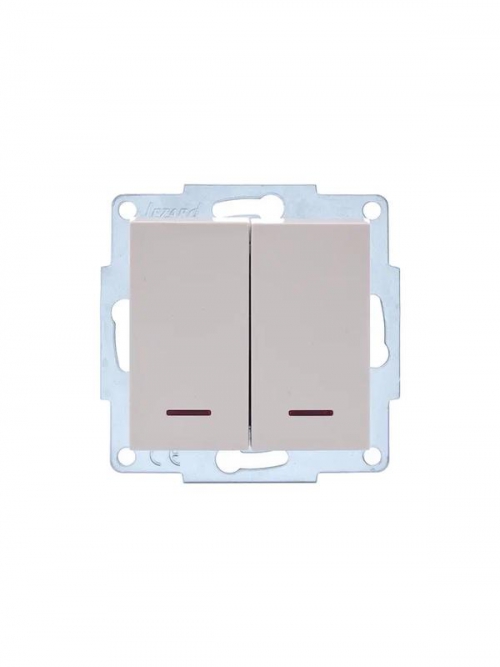 Выключатель 2-кл. СП Vesna с индикацией механизм крем. LEZARD 742-0388-112 742-0388-112