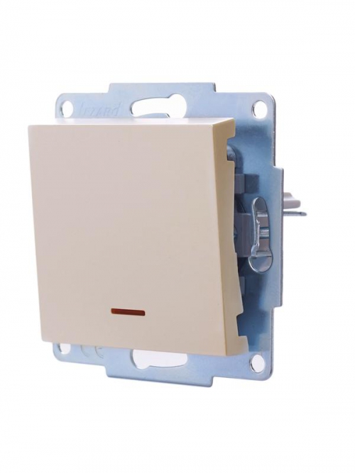 Выключатель 1-кл. СП Vesna с индикацией механизм крем. LEZARD 742-0388-111 742-0388-111