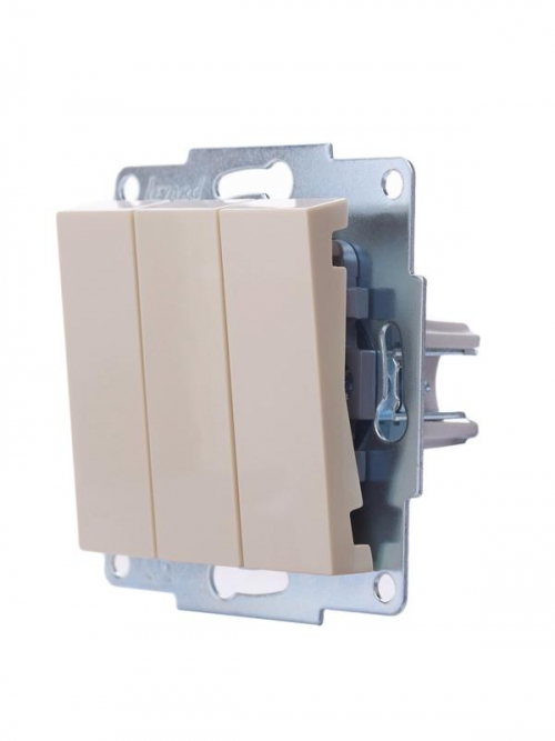 Выключатель 3-кл. СП Vesna механизм крем. LEZARD 742-0388-109 742-0388-109