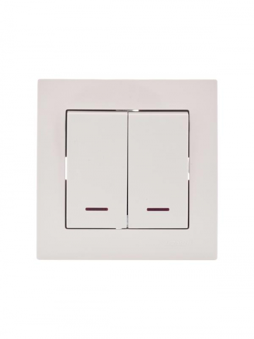 Переключатель проходной 1-кл. СП Vesna с индикацией механизм крем. LEZARD 742-0388-114 742-0388-114