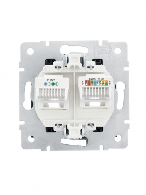 Розетка компьютерная + телефонная 1-м СП Vesna механизм черн. бархат LEZARD 742-4288-143 742-4288-143