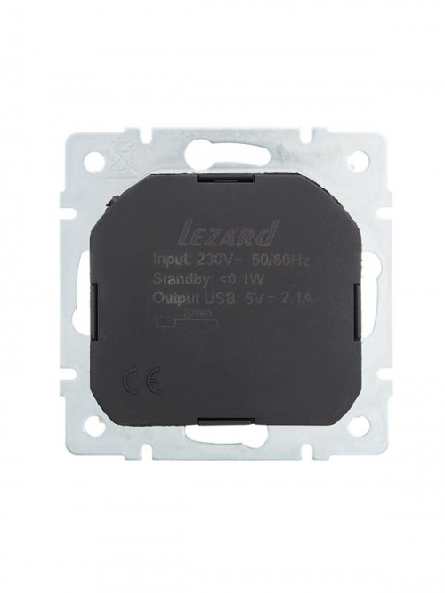 Розетка 1-м СП Vesna с заземл. с заряд. устройством USB механизм крем. LEZARD 742-0388-181 742-0388-181