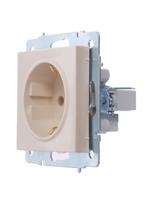 Розетка 1-м СП Vesna с заземл. ПБТ механизм крем. LEZARD 742-0388-122B 742-0388-122B