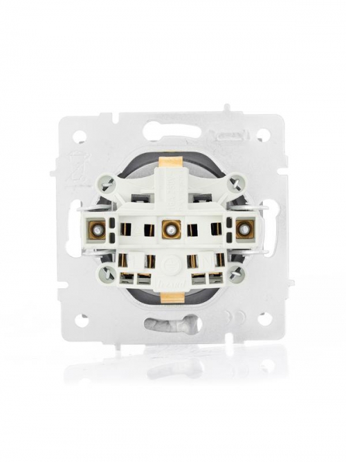 Розетка 1-м СП Vesna с заземл. с крышкой ПБТ механизм платина LEZARD 742-3588-123B 742-3588-123B