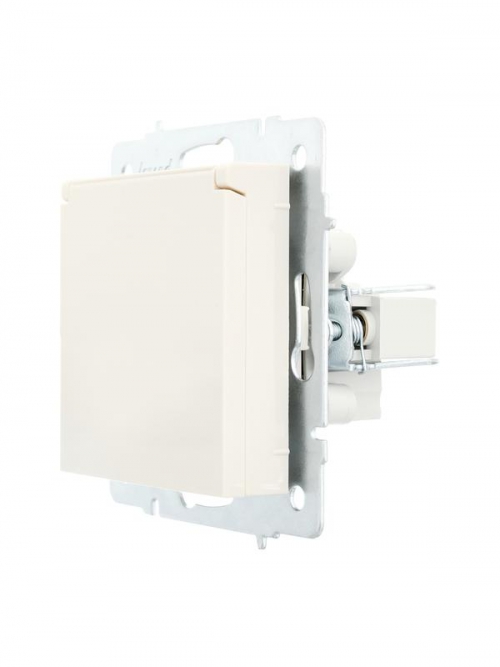 Розетка 1-м СП Vesna с заземл. с крышкой ПБТ механизм кремов. LEZARD 742-0388-123B 742-0388-123B