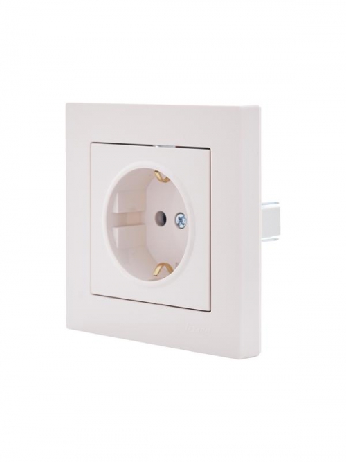 Розетка 1-м СП Vesna с заземл. защ. шторки ПБТ механизм крем. LEZARD 742-0388-124B 742-0388-124B