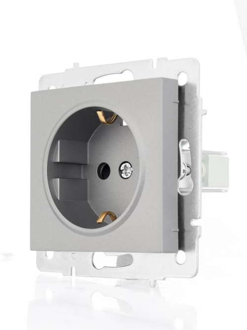 Розетка 1-м СП Vesna с заземл. защ. шторки ПБТ механизм платина LEZARD 742-3588-124B 742-3588-124B
