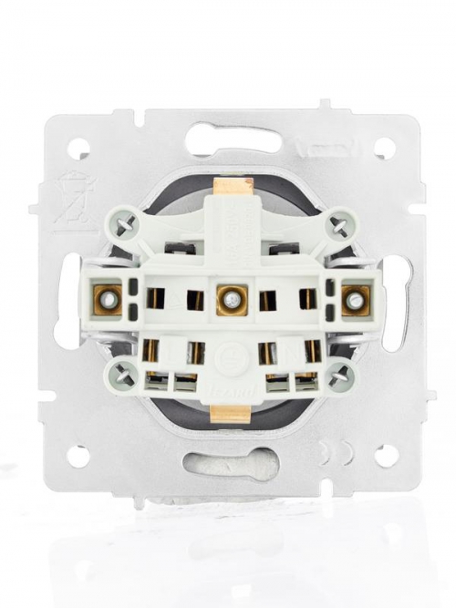 Розетка 1-м СП Vesna с заземл. защ. шторки ПБТ механизм платина LEZARD 742-3588-124B 742-3588-124B