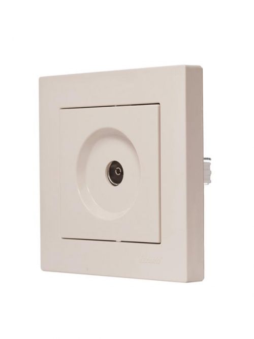 Розетка телевизионная оконечная TV 1-м СП Vesna механизм кремов. LEZARD 742-0388-130 742-0388-130