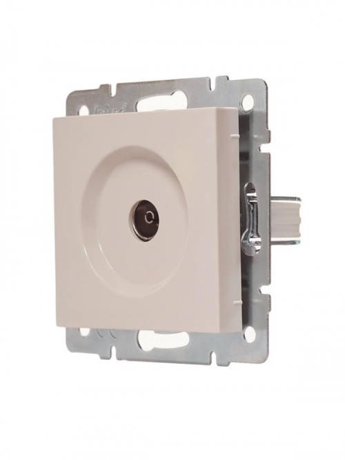 Розетка телевизионная оконечная TV 1-м СП Vesna механизм кремов. LEZARD 742-0388-130 742-0388-130