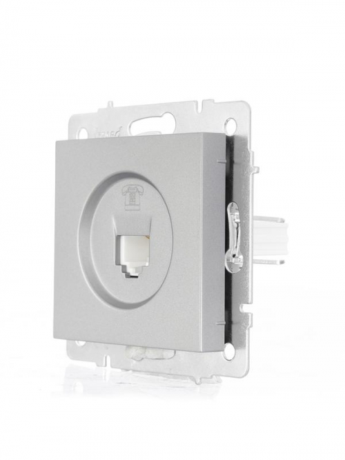 Розетка телефонная СП Vesna евро стандарт механизм платина LEZARD 742-3588-137 742-3588-137
