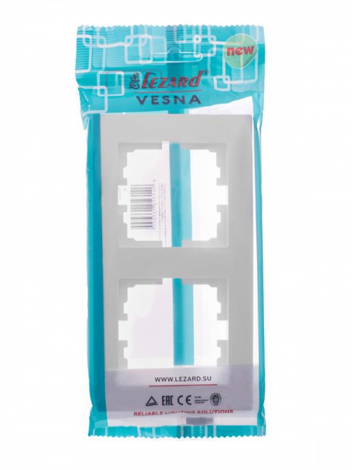 Рамка 2-местн. вертик. VESNA бел. LEZARD 742-0200-152 742-0200-152