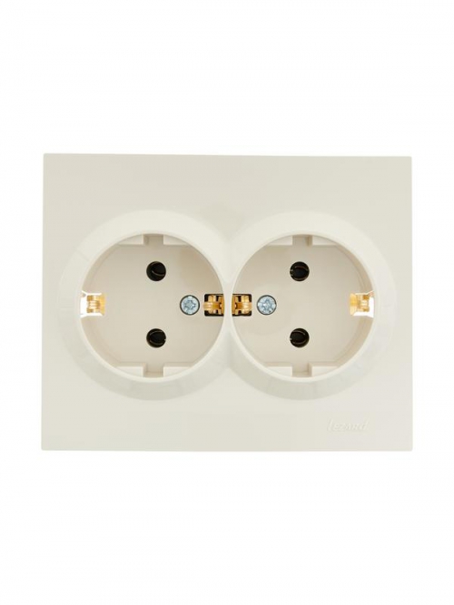 Розетка 2-м СП VESNA с заземл. ПБТ кремов. LEZARD 742-0300-127B 742-0300-127B