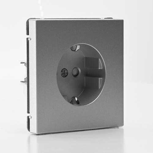 Розетка ArtGallery 16А с заземл. со шторками быстрозажим. клем. механизм алюм. SE GAL000345S GAL000345S