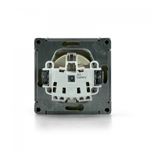 Розетка ArtGallery 16А с заземл. со шторками быстрозажим. клем. механизм алюм. SE GAL000345S GAL000345S