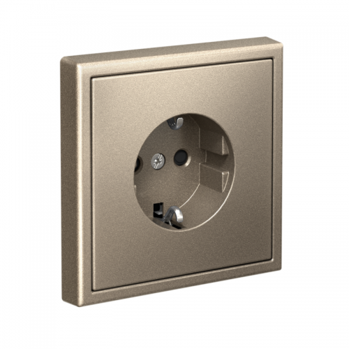 Розетка ArtGallery 16А с заземл. со шторками быстрозажим. клем. механизм шампань SE GAL000545S GAL000545S