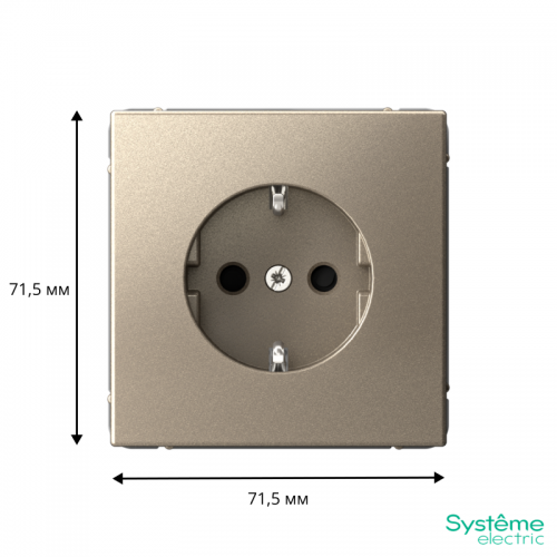 Розетка ArtGallery 16А с заземл. со шторками быстрозажим. клем. механизм шампань SE GAL000545S GAL000545S