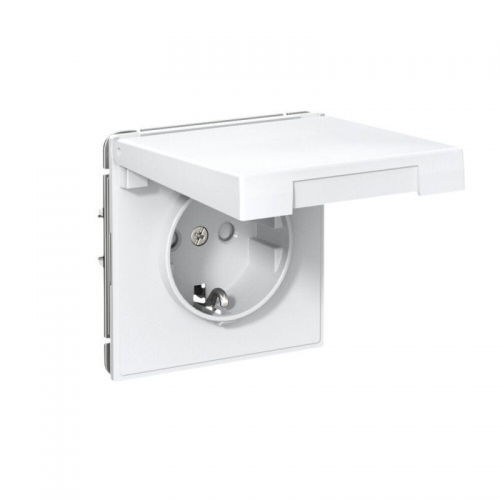 Розетка ArtGallery 16А IP20 с заземл. со шторками с крышкой быстрозажим. клем. механизм бел. SE GAL000146S GAL000146S