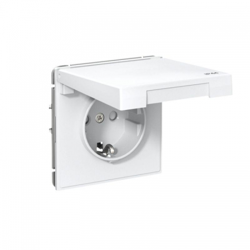 Розетка ArtGallery 16А IP44 с заземл. со шторками с крышкой быстрозажим. клем. механизм бел. SE GAL440146S GAL440146S