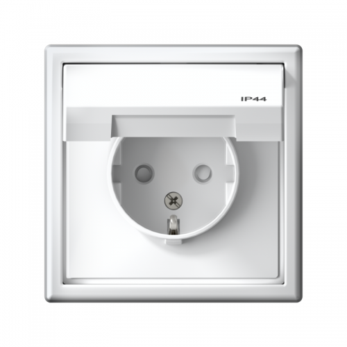 Розетка ArtGallery 16А IP44 с заземл. со шторками с крышкой быстрозажим. клем. механизм бел. SE GAL440146S GAL440146S