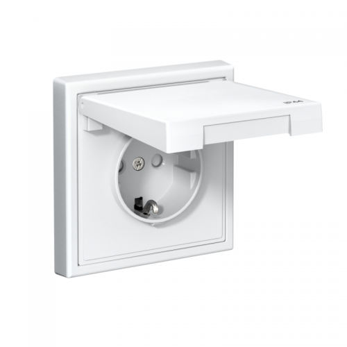 Розетка ArtGallery 16А IP44 с заземл. со шторками с крышкой быстрозажим. клем. механизм бел. SE GAL440146S GAL440146S