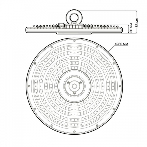 Светильник светодиодный PHB NLO 02 100Вт 5000К IP65 90град. ДСП для высоких пролетов (high bay) Pro JazzWay 5040397 5040397