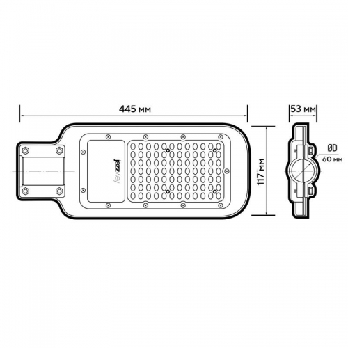 Светильник светодиодный PSL 07 80Вт 5000К IP65 AC180-260 уличный ДКУ Pro JazzWay 5041073 5041073