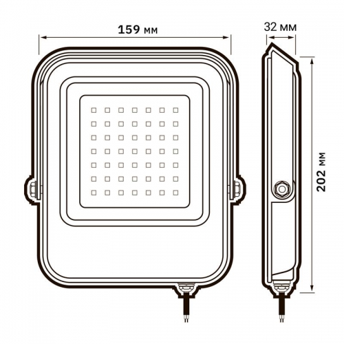 Прожектор светодиодный PFL-V 50Вт 6500К IP65 ДО JazzWay 5039735 5039735