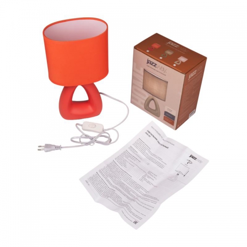 Светильник настольный JH2-01-og E14 IP20 170х100х300мм керамика; ткань; PVC-пластик оранж. JazzWay 5062290 5062290