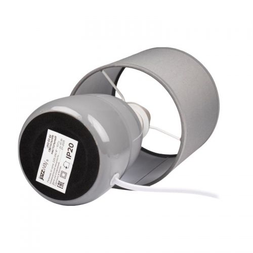 Светильник настольный JH2-02-gy E14 IP20 130х130х255мм керамика; ткань; PVC-пластик сер. JazzWay 5062320 5062320