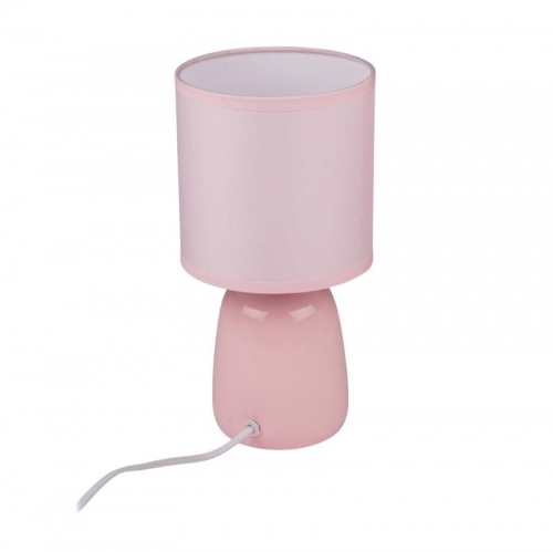 Светильник настольный JH2-02-pk E14 IP20 130х130х255мм керамика; ткань; PVC-пластик роз. JazzWay 5062337 5062337