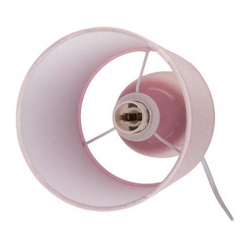 Светильник настольный JH2-02-pk E14 IP20 130х130х255мм керамика; ткань; PVC-пластик роз. JazzWay 5062337 5062337