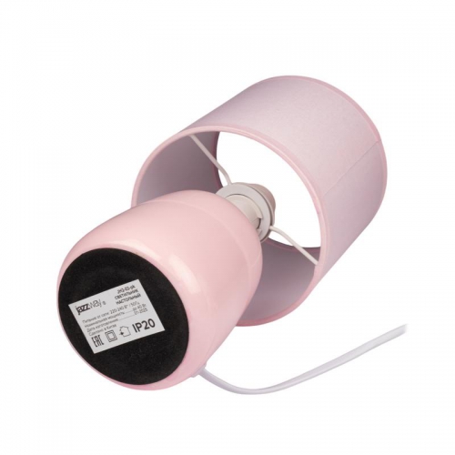 Светильник настольный JH2-02-pk E14 IP20 130х130х255мм керамика; ткань; PVC-пластик роз. JazzWay 5062337 5062337