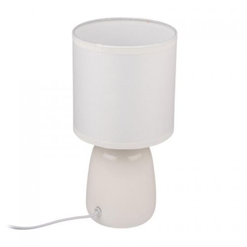 Светильник настольный JH2-02-wh E14 IP20 130х130х255мм керамика; ткань; PVC-пластик бел. JazzWay 5062313 5062313