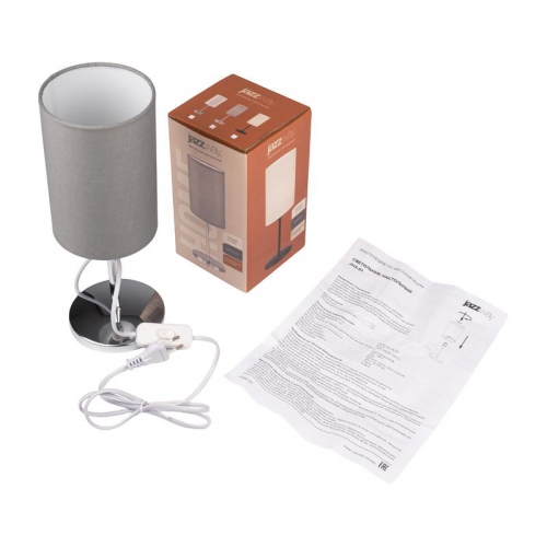 Светильник настольный JH3-01-gy E14 IP20 110х110х310мм метал.; ткань; PVC-пластик сер. JazzWay 5062368 5062368