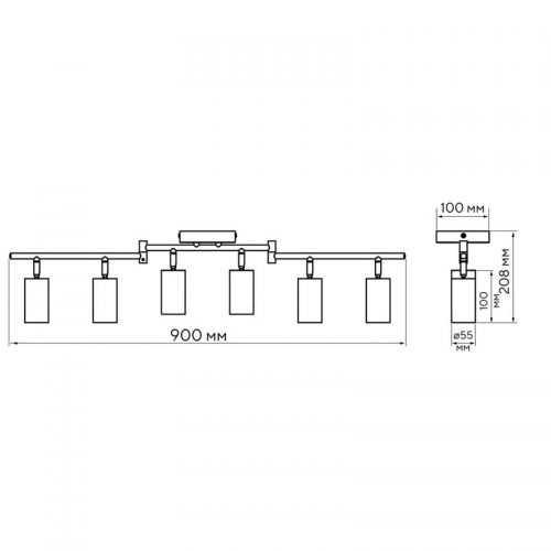 Светильник PCL-0606 6xGU10 IP20 230В WH настен./потолочн. декор. под лампу JazzWay 5066786 5066786