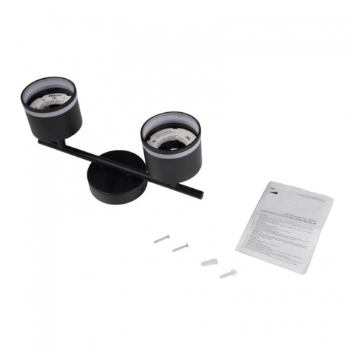 Светильник PCL-0702 max 20Вт (каждая лампа) 2xGX53 IP20 230В BL настен./потолочн. декор. под лампу JazzWay 5066809 5066809