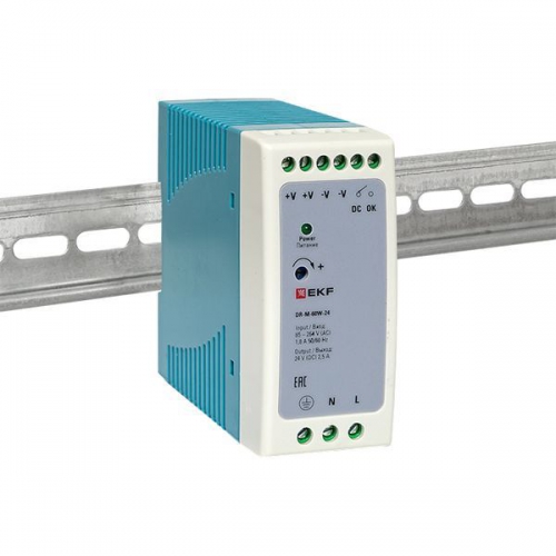 Блок питания на DIN-рейку 60Вт 220В AC/24В DC постоянного тока EKF DR-M-60W-24 DR-M-60W-24