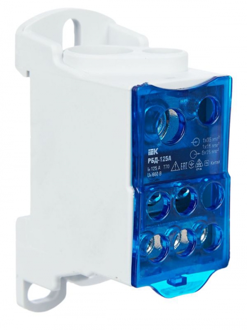 Блок распределительный на DIN-рейку РБД-125А ИЭК RBD-125 RBD-125