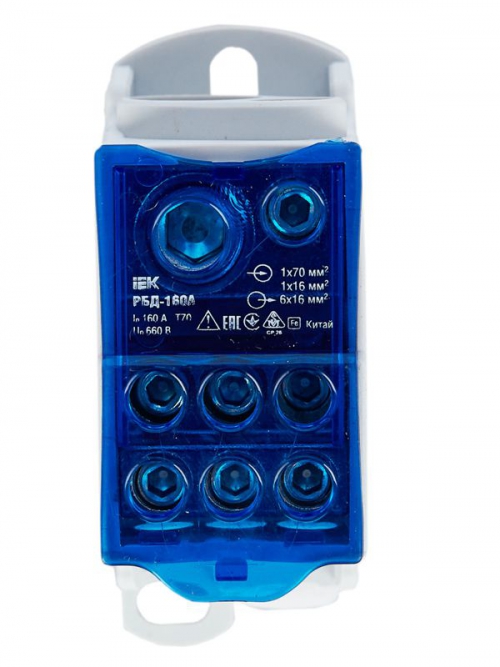 Блок распределительный на DIN-рейку РБД-160А ИЭК RBD-160 RBD-160