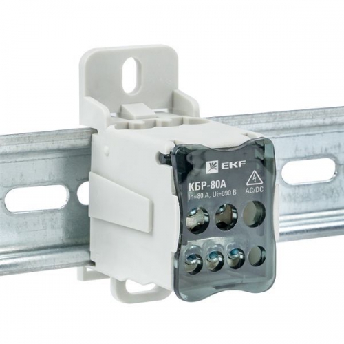 Блок распределительный КРОСС крепеж на панель и DIN КБР-80А EKF plc-kbr80 plc-kbr80